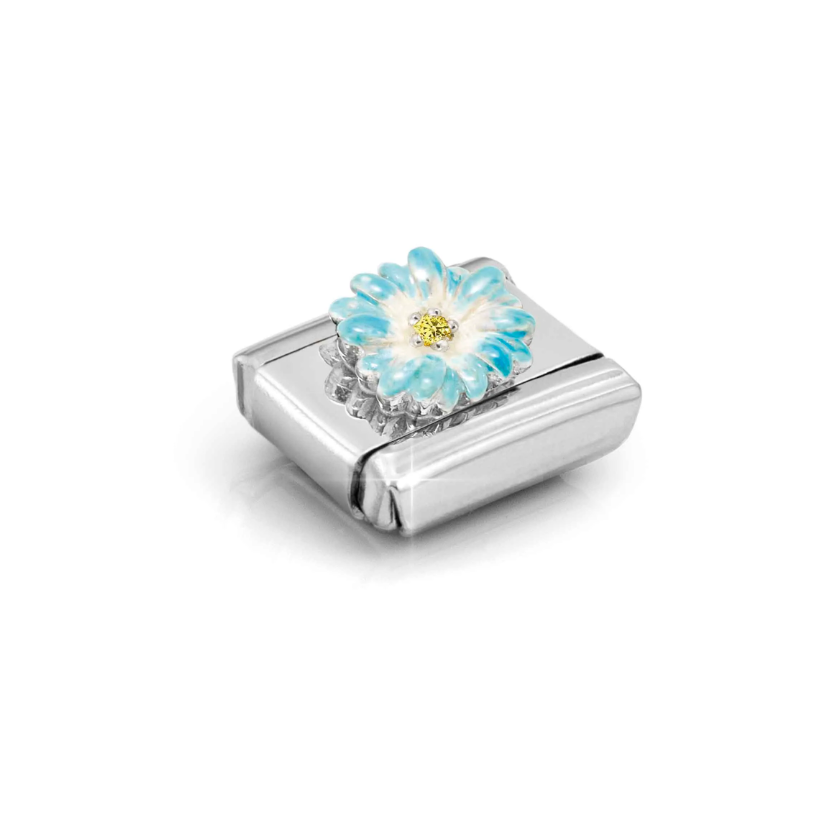 Nomination Blue Flower Sterling Silver and Stainless Steel Composable Charm