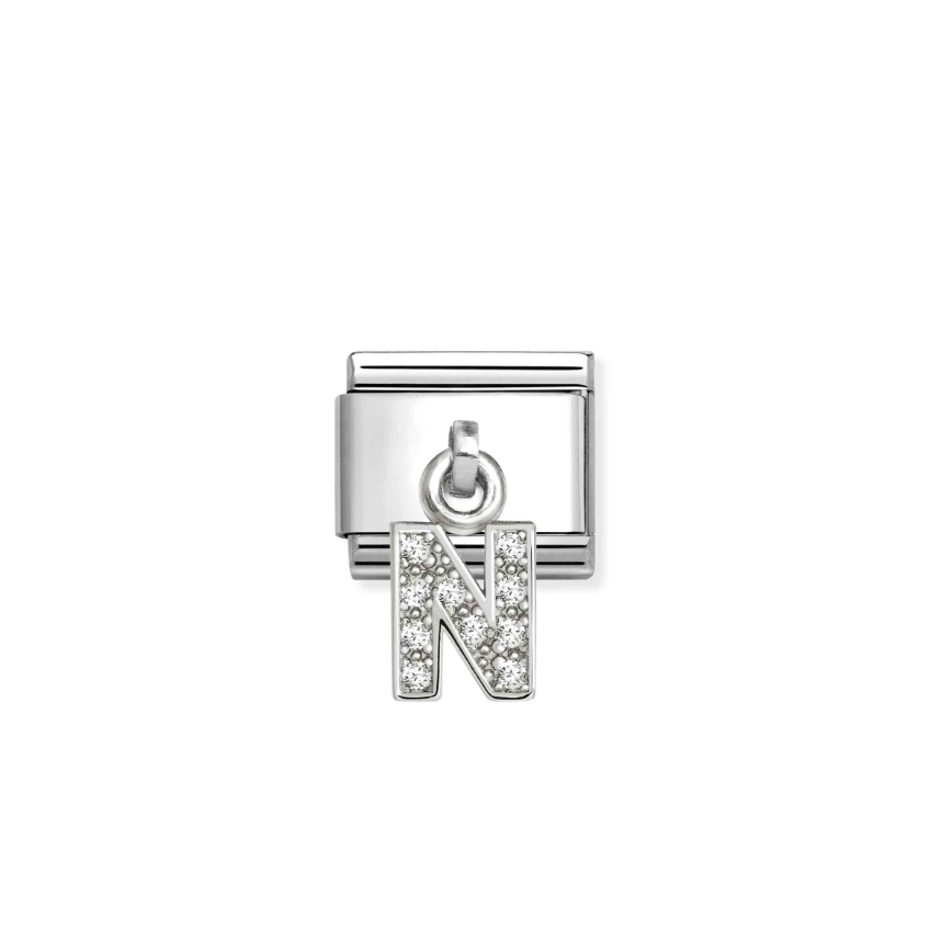 Nomination Letter N Pendant Sterling Silver and Stainless Steel Composable Charm
