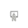 Nomination Letter N Pendant Sterling Silver and Stainless Steel Composable Charm