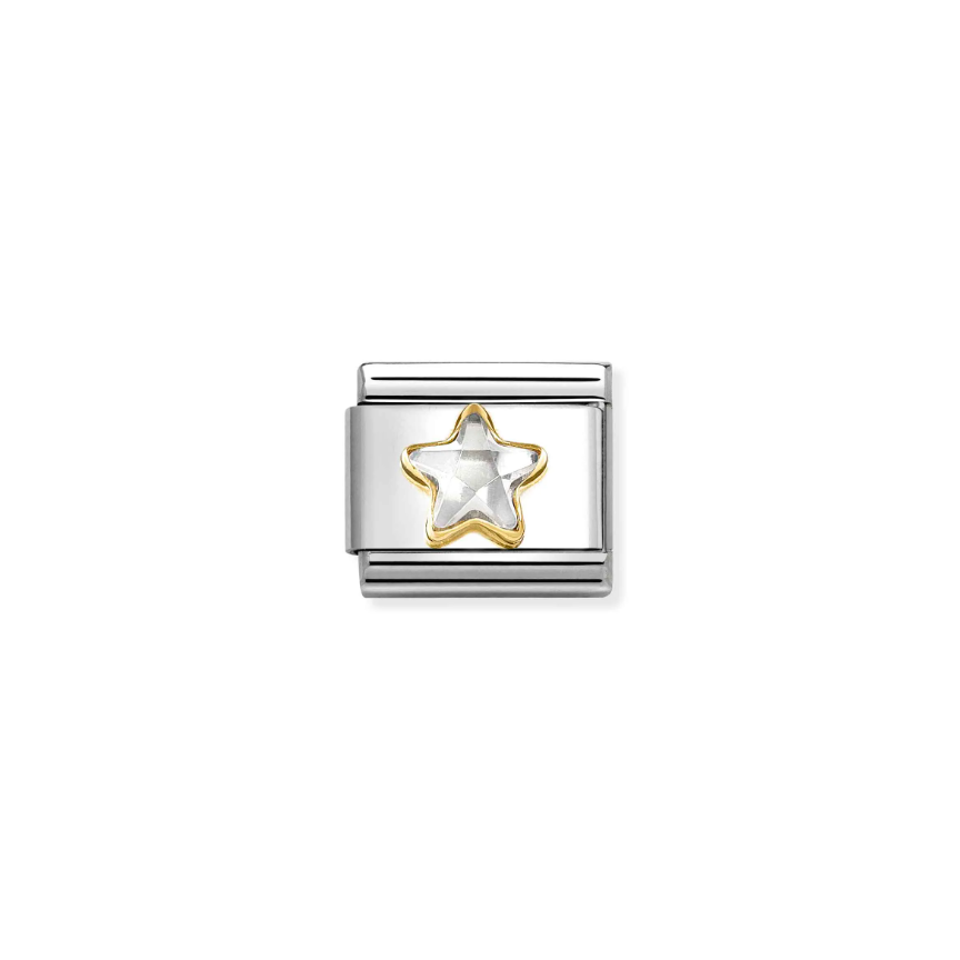 Nomination CZ Star 18ct Gold and Stainless Steel Composable Charm
