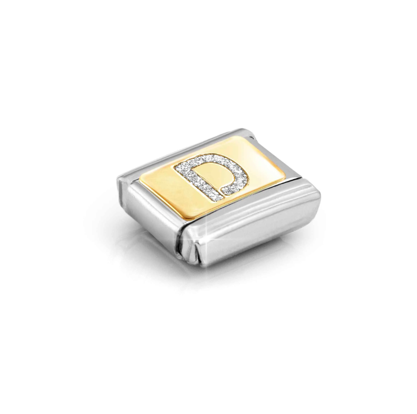 Nomination Glitter Letter D 18ct Gold and Stainless Steel Composable Charm