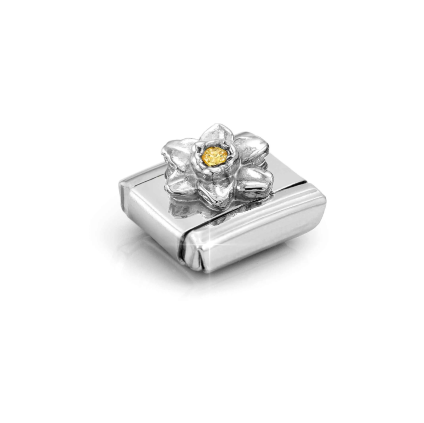 Nomination CZ Daffodil Sterling Silver and Stainless Steel Composable Charm