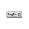 Nomination Double Link Daughter with Heart Sterling Silver and Stainless Steel Composable Charm