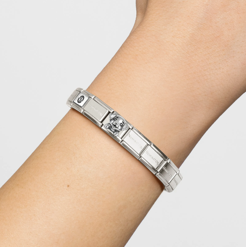 Nomination Dog Sterling Silver and Stainless Steel Composable Charm