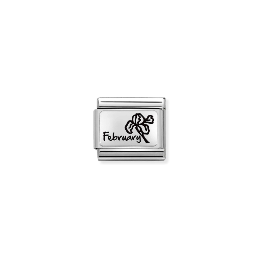 Nomination February Month Flower Sterling Silver and Stainless Steel Composable Charm