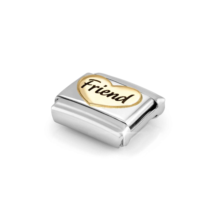 Nomination Friend Heart 18ct Gold and Stainless Steel Composable Charm
