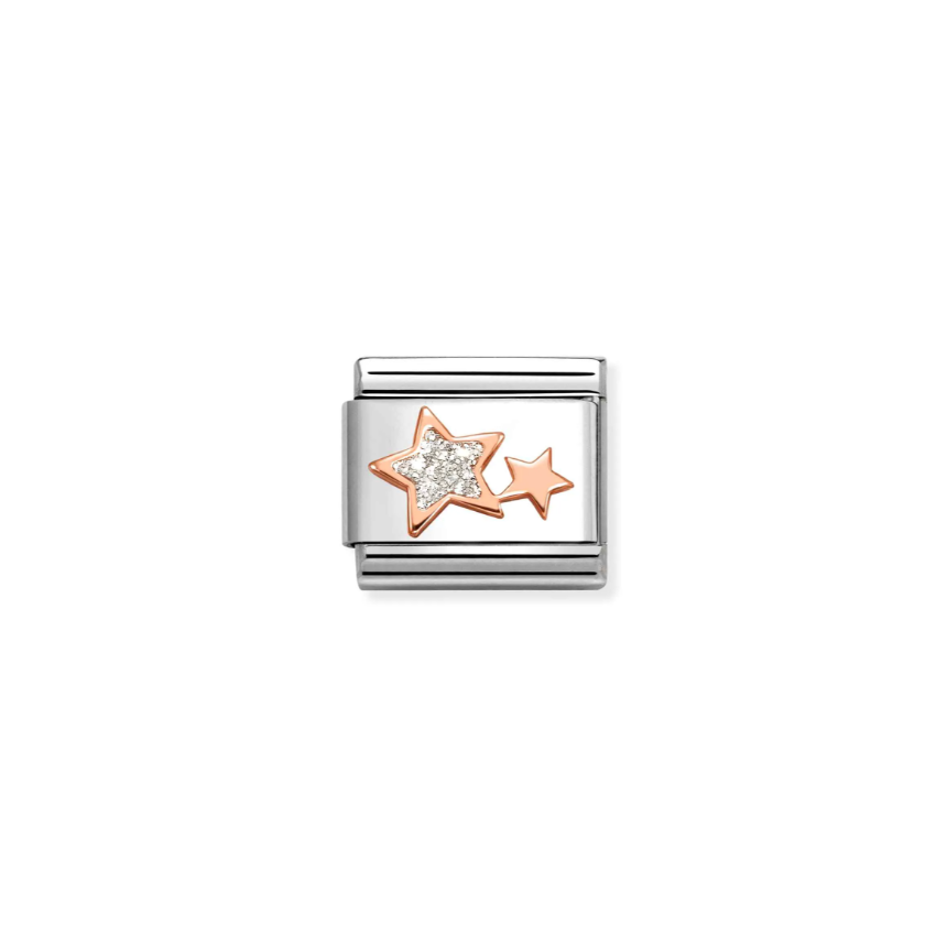 Nomination Silver Glitter Star 9ct Gold and Stainless Steel Composable Charm