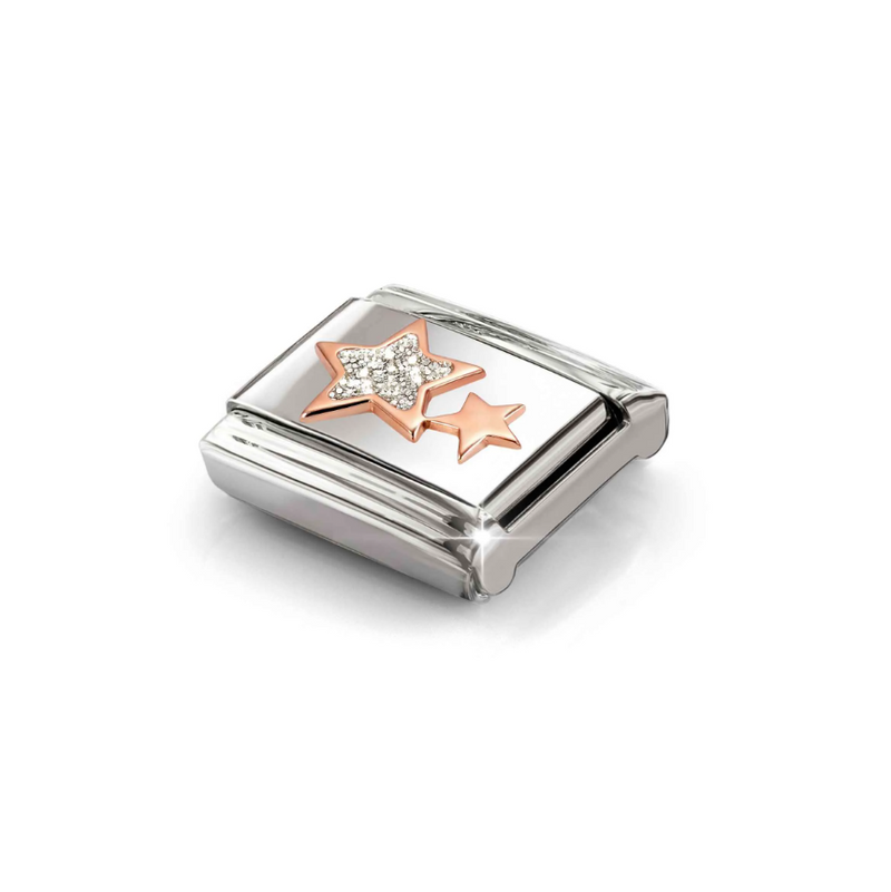Nomination Silver Glitter Star 9ct Gold and Stainless Steel Composable Charm