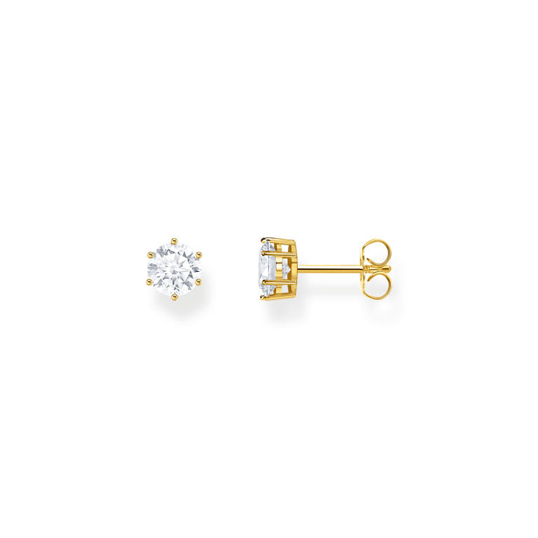 Thomas Sabo Gold Plated Sterling Silver CZ Stud Earrings