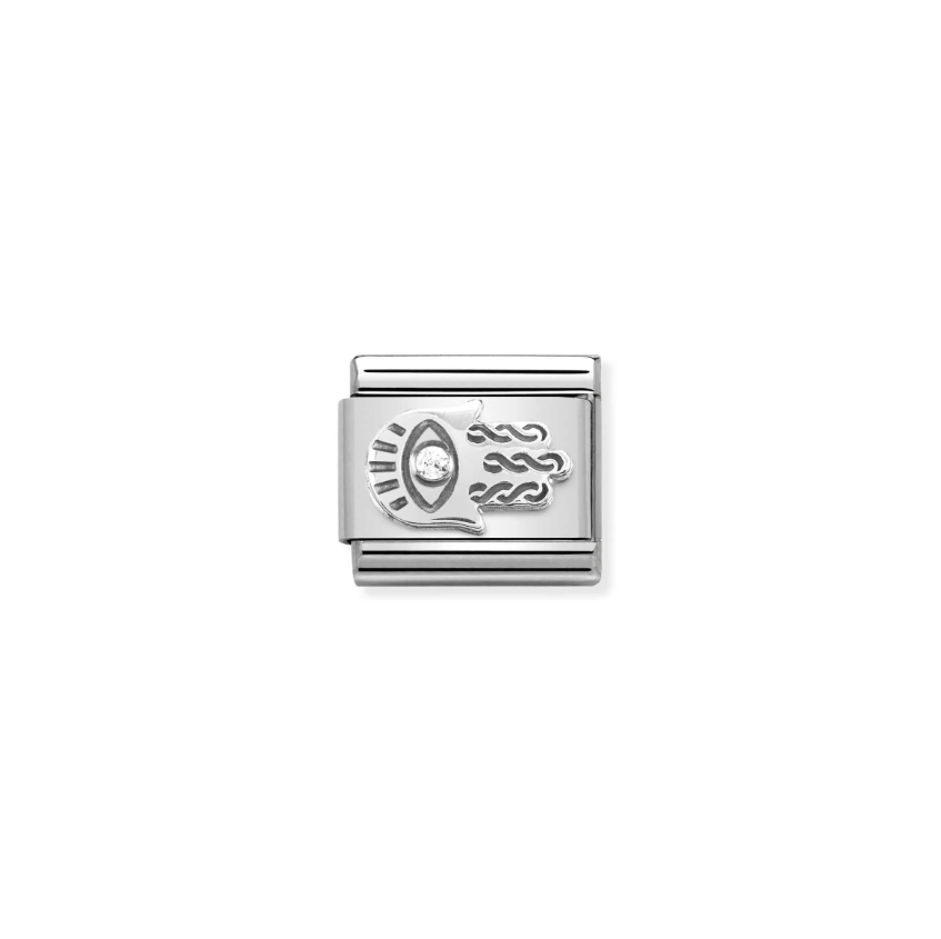 Nomination CZ Hand of Fatima Sterling Silver and Stainless Steel Composable Charm