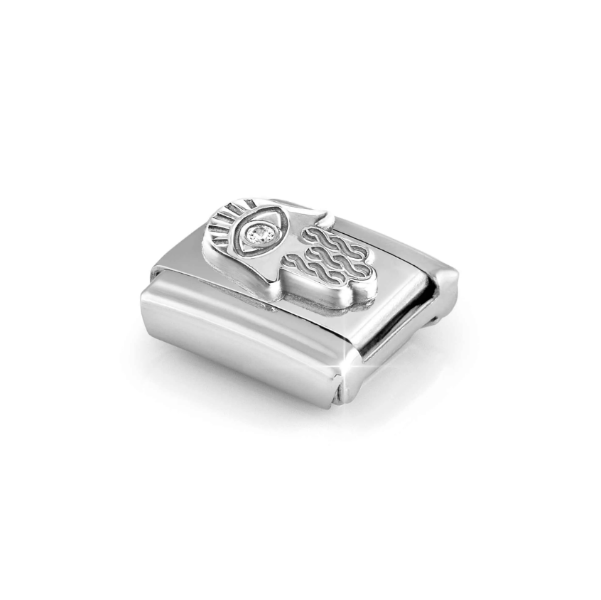 Nomination CZ Hand of Fatima Sterling Silver and Stainless Steel Composable Charm