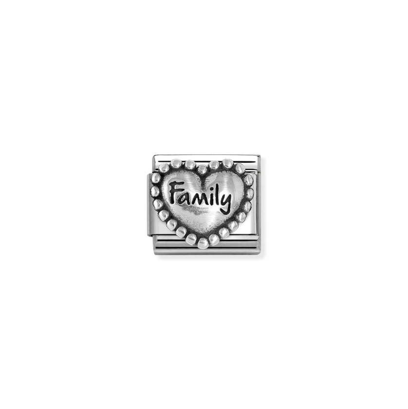 Nomination Family Heart with Dots Sterling Silver and Stainless Steel Composable Charm