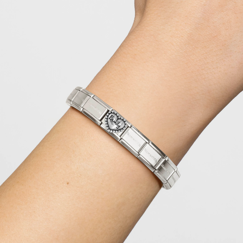 Nomination Family Heart with Dots Sterling Silver and Stainless Steel Composable Charm