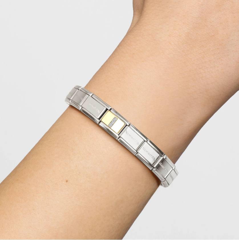 Nomination Glitter Letter I 18ct Gold and Stainless Steel Composable Charm