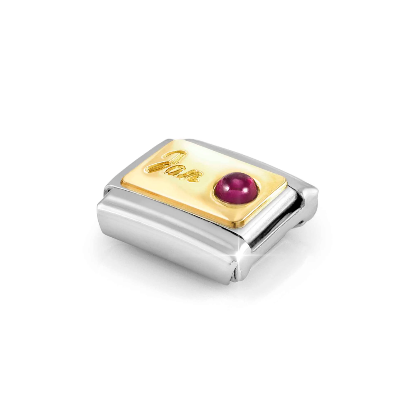 Nomination January Garnet 18ct Gold and Stainless Steel Composable Charm