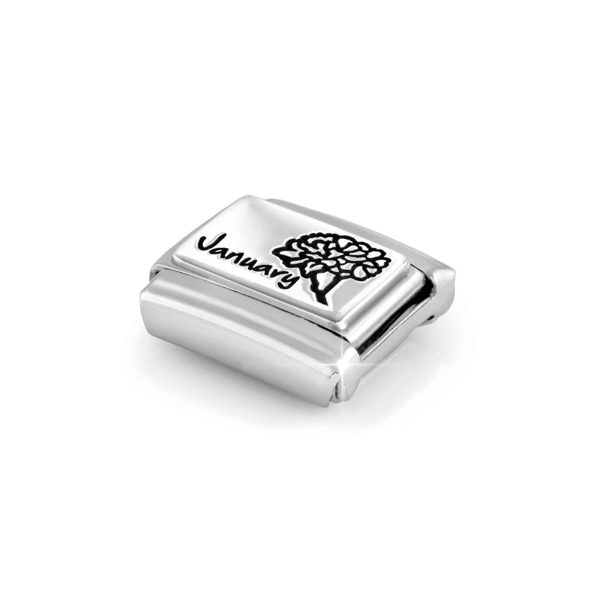 Nomination January Month Flower Sterling Silver and Stainless Steel Composable Charm