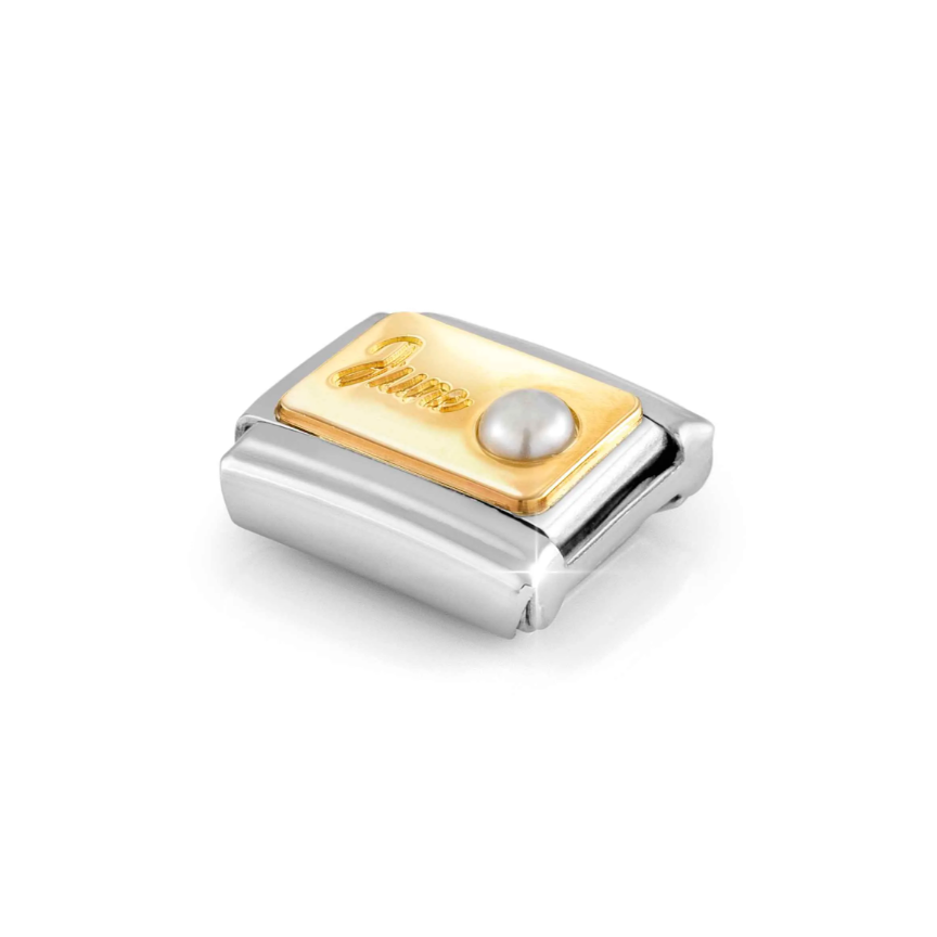 Nomination June Pearl 18ct Gold and Stainless Steel Composable Charm