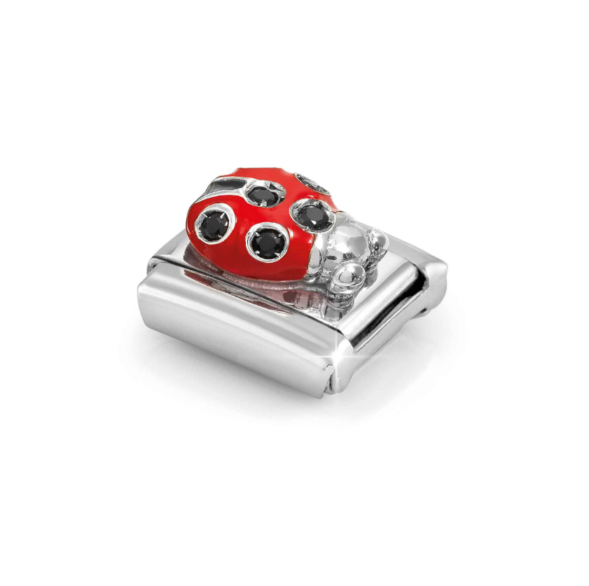 Nomination Ladybird with CZ Sterling Silver and Stainless Steel Composable Charm