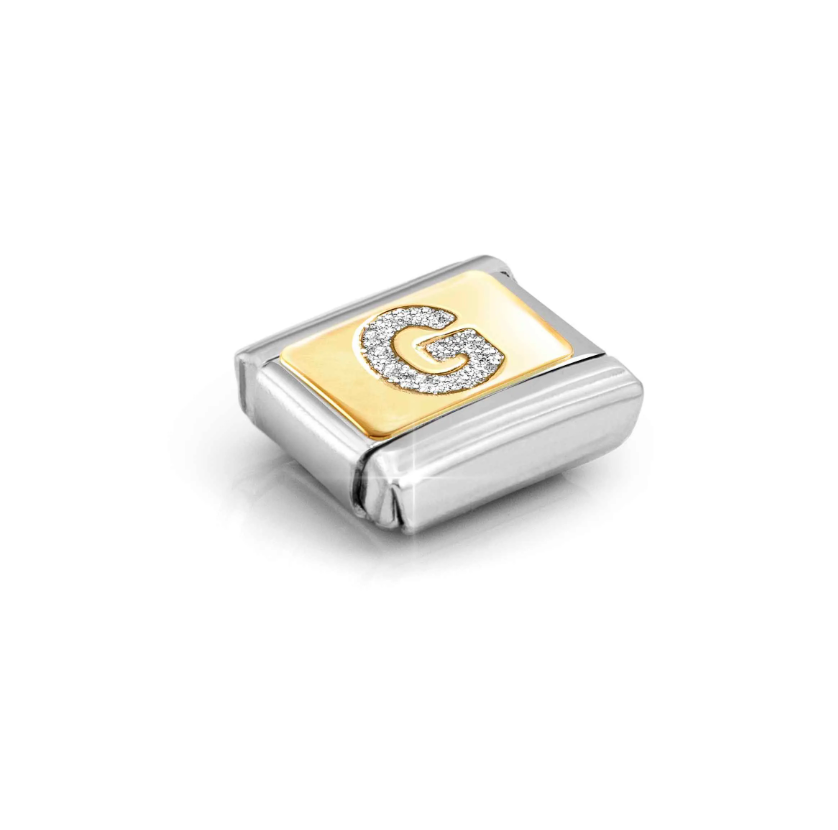 Nomination Glitter Letter G 18ct Gold and Stainless Steel Composable Charm