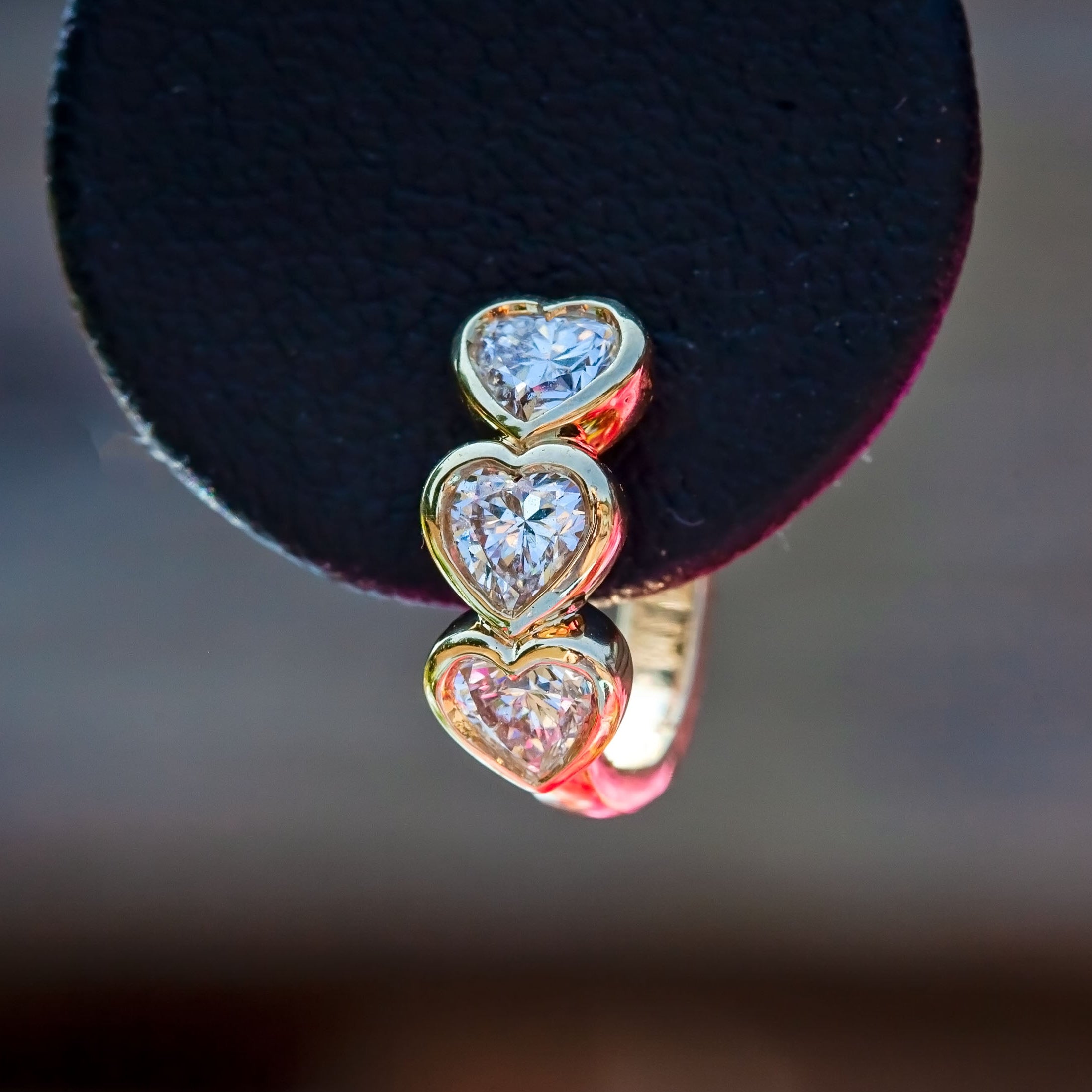 9ct Yellow Gold 0.89ct Heart Lab Diamond Hoop Earrings