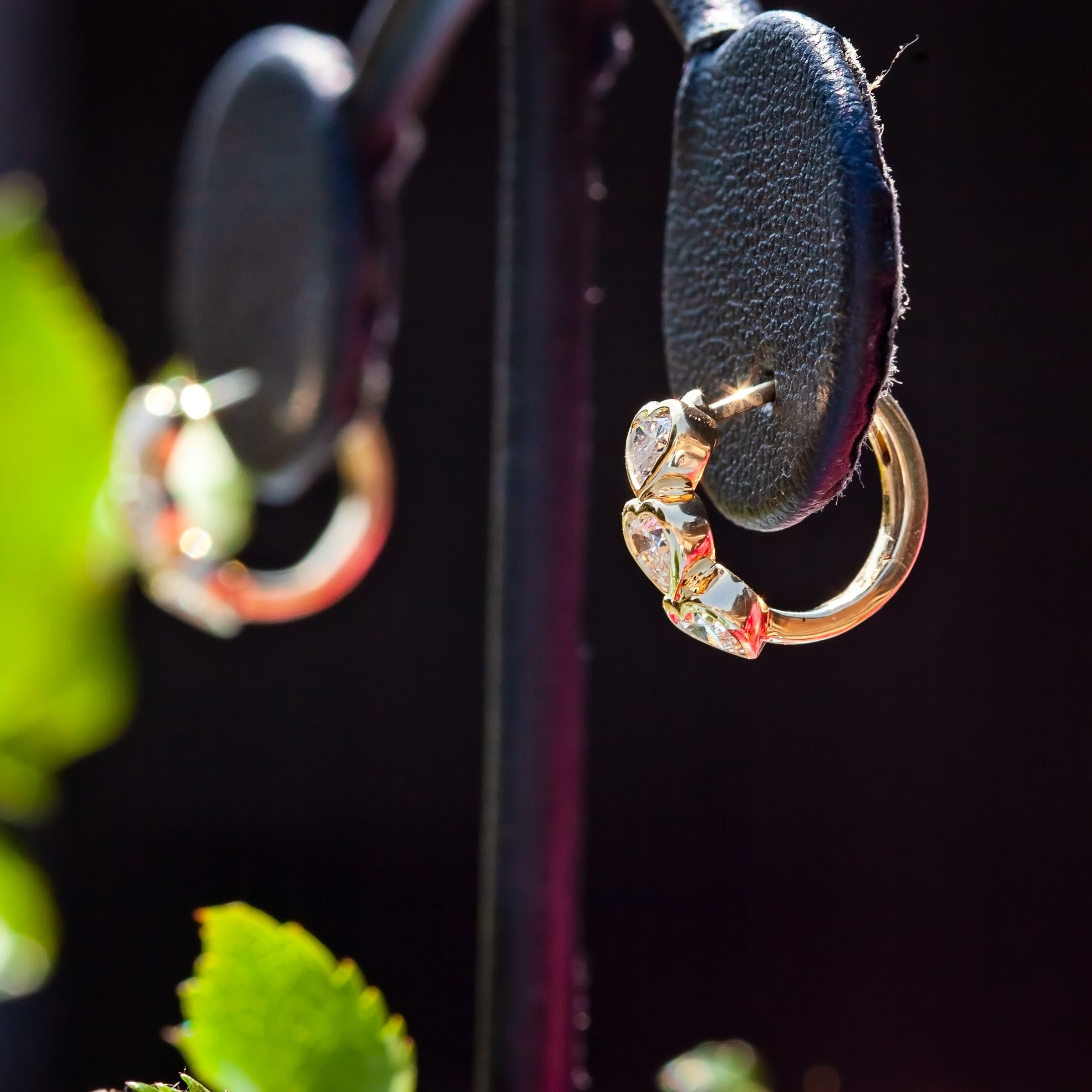 9ct Yellow Gold 0.89ct Heart Lab Diamond Hoop Earrings