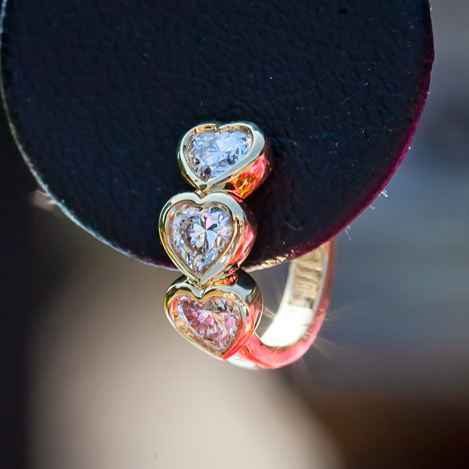 9ct Yellow Gold 0.89ct Heart Lab Diamond Hoop Earrings