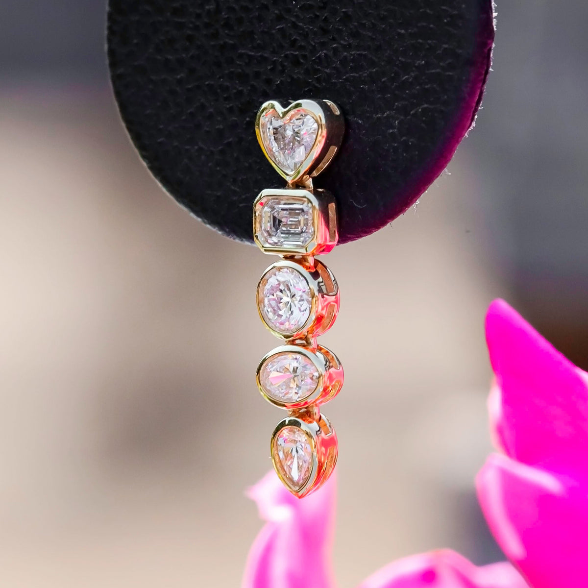 9ct Yellow Gold 0.89ct Mixed Cut Lab Diamond Drop Earrings
