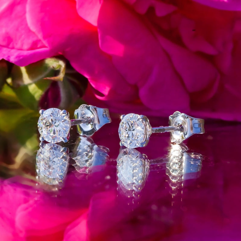 9ct White Gold 1.02ct Lab Diamond Stud Earrings