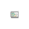 Nomination Light Blue Myosotis Flower 18ct Yellow Gold & Stainless Steel Composable Charm