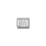Nomination Letter M CZ Sterling Silver & Stainless Steel Composable Charm