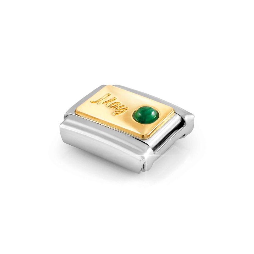 Nomination May Emerald 18ct Gold and Stainless Steel Composable Charm