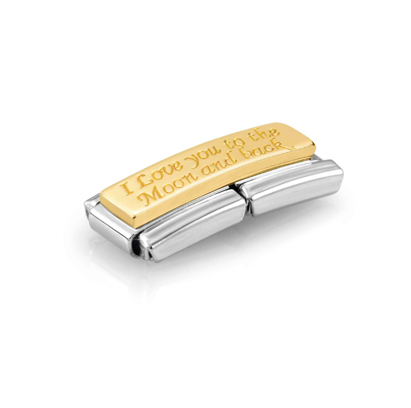 Nomination 'I Love You To The Moon And Back' Double 18ct Gold and Stainless Steel Composable Charm