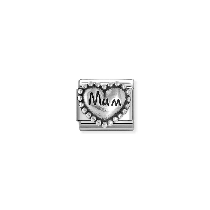 Nomination Mum Heart with Dots Sterling Silver and Stainless Steel Composable Charm