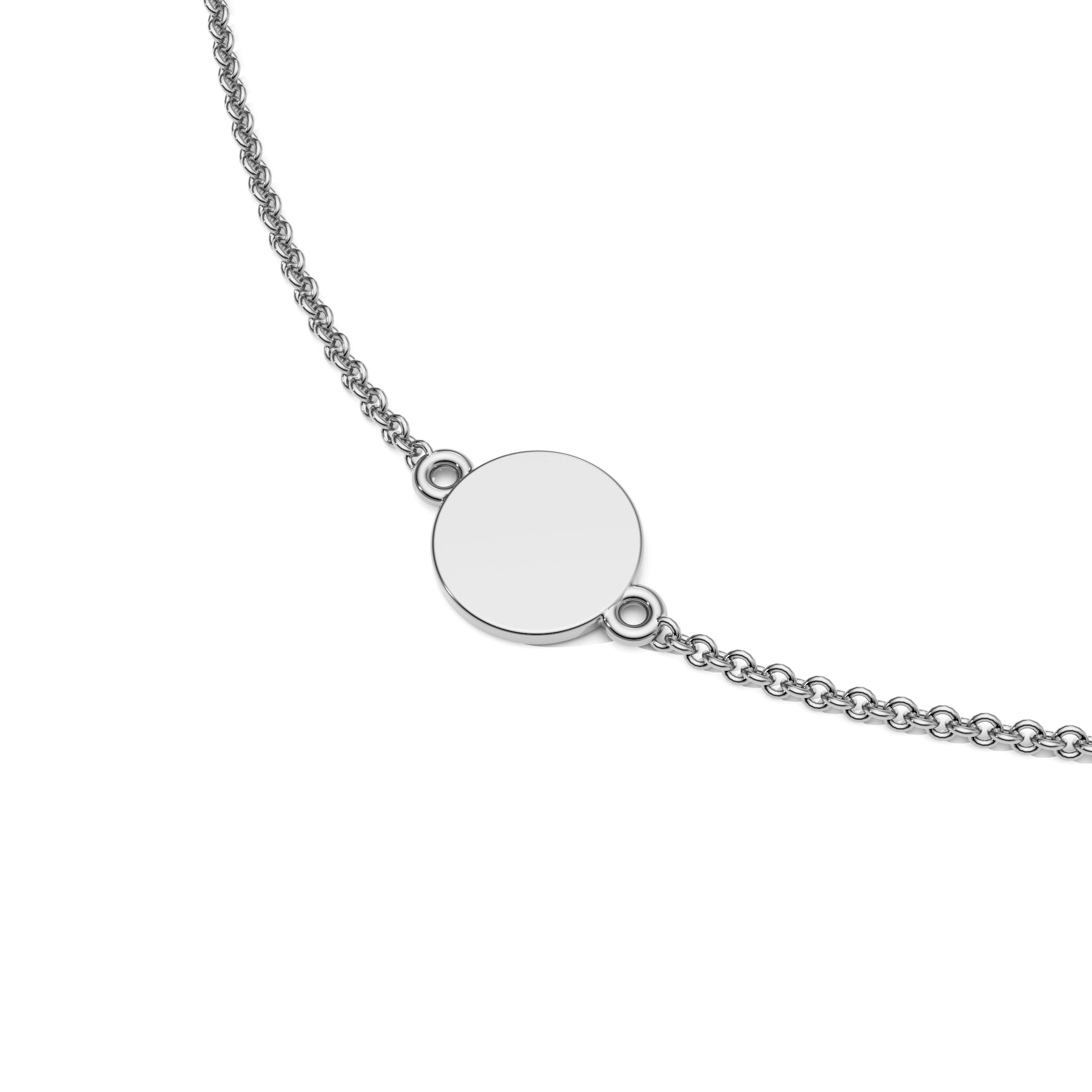 9ct White Gold Engravable Mini Disc Necklace