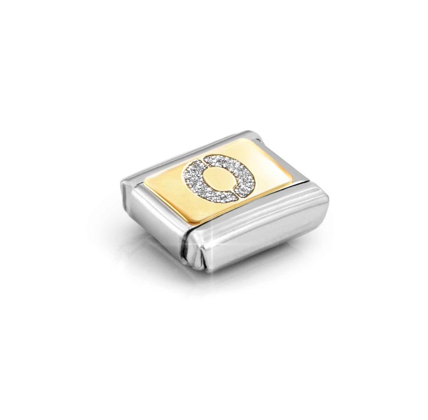 Nomination Glitter Letter O 18ct Gold and Stainless Steel Composable Charm
