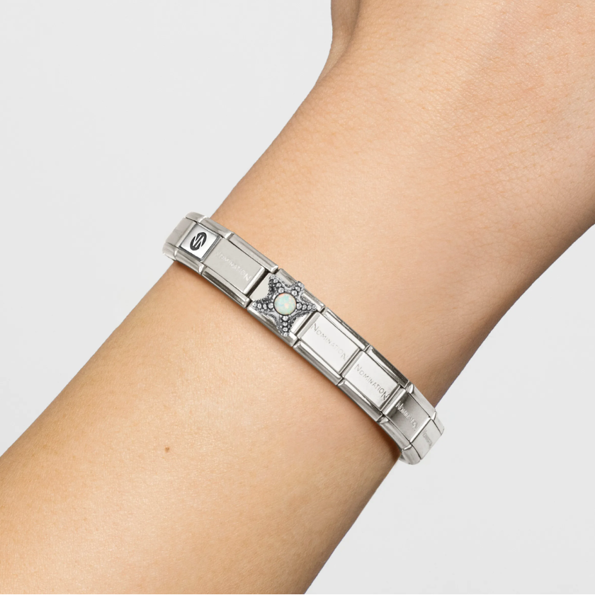 Nomination Starfish with White Opal Sterling Silver and Stainless Steel Composable Charm