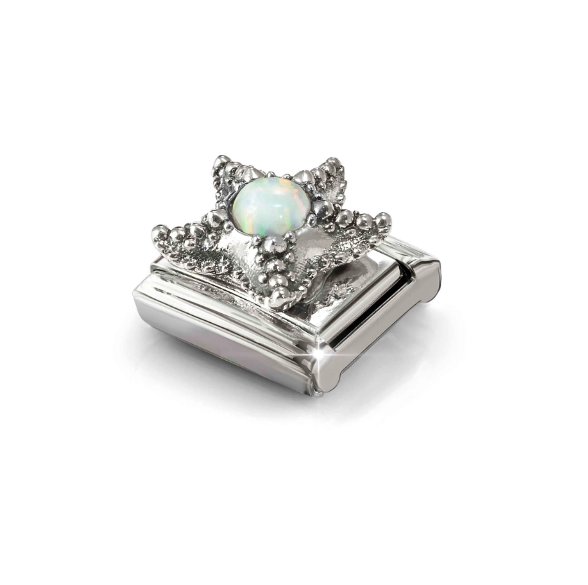 Nomination Starfish with White Opal Sterling Silver and Stainless Steel Composable Charm