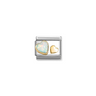 Nomination Opal and Gold Hearts 18ct Gold and Stainless Steel Composable Charm