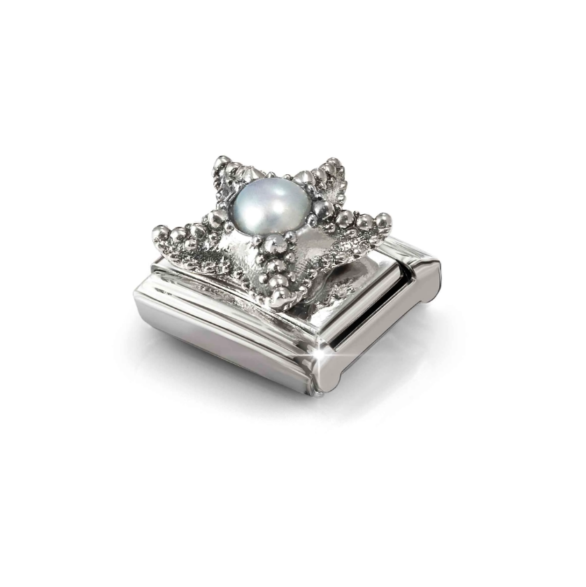 Nomination Starfish with Pearl Sterling Silver and Stainless Steel Composable Charm
