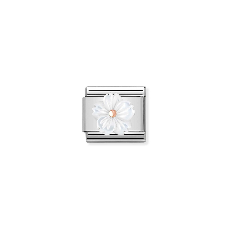 Nomination Mother of Pearl Flower 9ct Gold and Stainless Steel Composable Charm