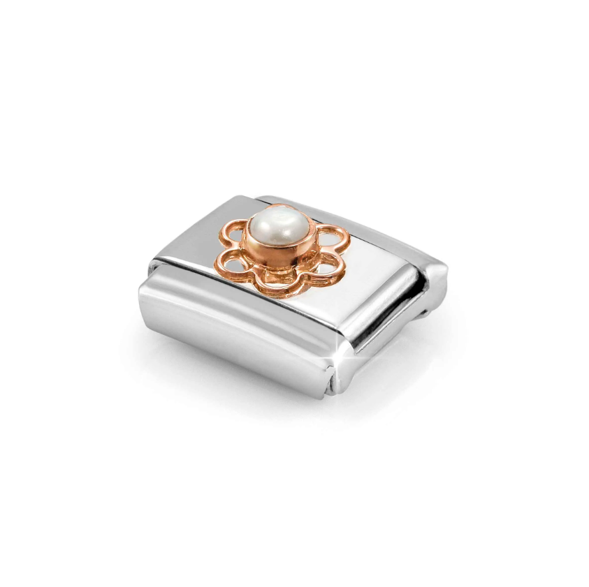 Nomination White Pearl Flower 9ct Gold and Stainless Steel Composable Charm