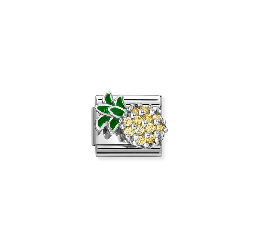 Nomination CZ Pineapple Sterling Silver and Stainless Steel Composable Charm