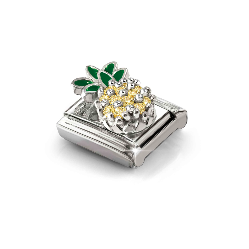 Nomination CZ Pineapple Sterling Silver and Stainless Steel Composable Charm