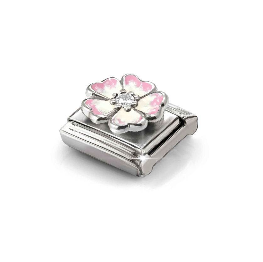 Nomination Flower Pink Fade Sterling Silver and Stainless Steel Composable Charm