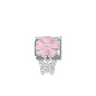 Nomination Pink Flower with CZ Butterfly Pendant Sterling Silver and Stainless Steel Composable Charm
