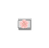 Nomination Pink Coral Flower 9ct Gold and Stainless Steel Composable Charm