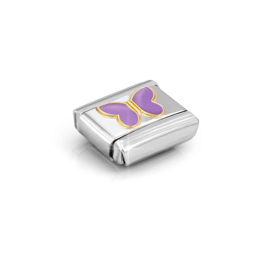 Nomination Purple Butterfly 18ct Gold and Stainless Steel Composable Charm