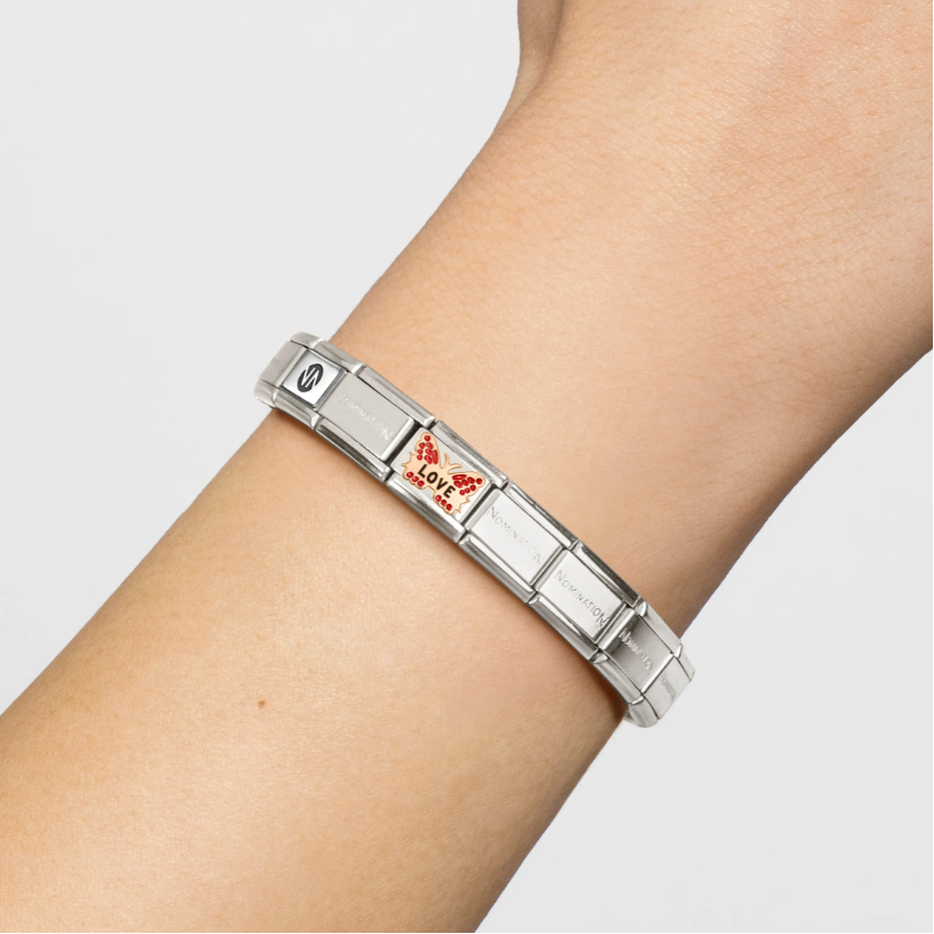 Nomination Red Butterfly Love 9ct Gold and Stainless Steel Composable Charm