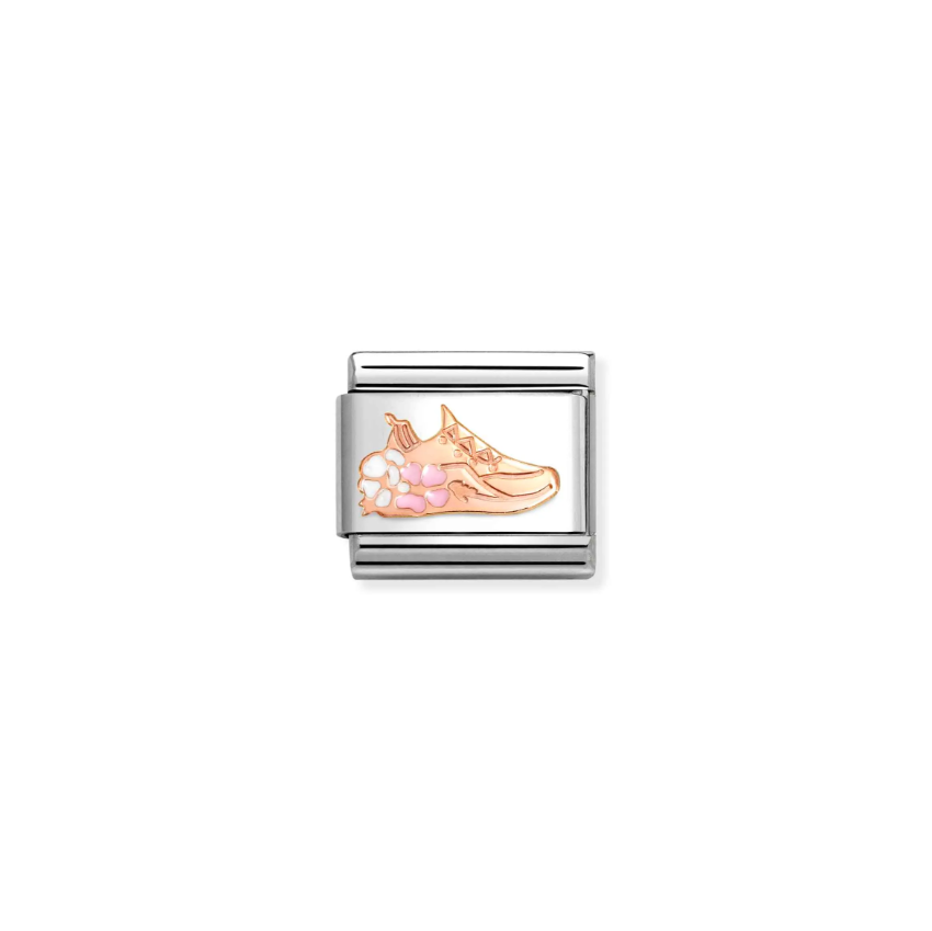 Nomination Gym Shoe with Flowers 9ct Gold and Stainless Steel Composable Charm