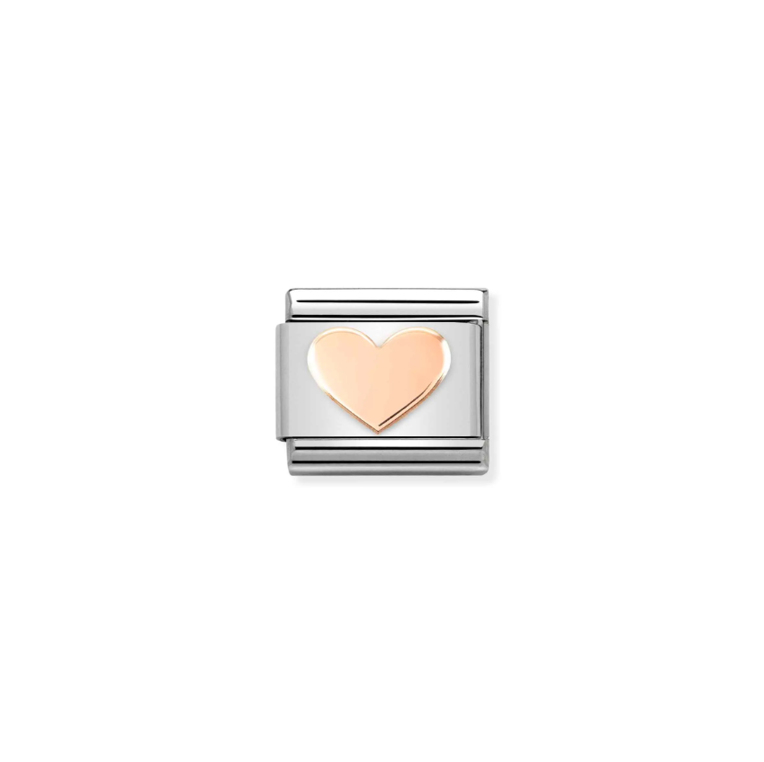 Nomination Heart 9ct Gold and Stainless Steel Composable Charm